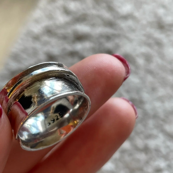 NEW‎ Unisex Abstract Band Ring 925 Sterling Silver Band Ring - Picture 11 of 14